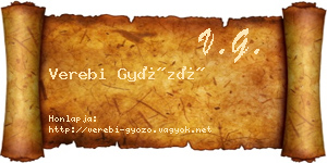 Verebi Győző névjegykártya